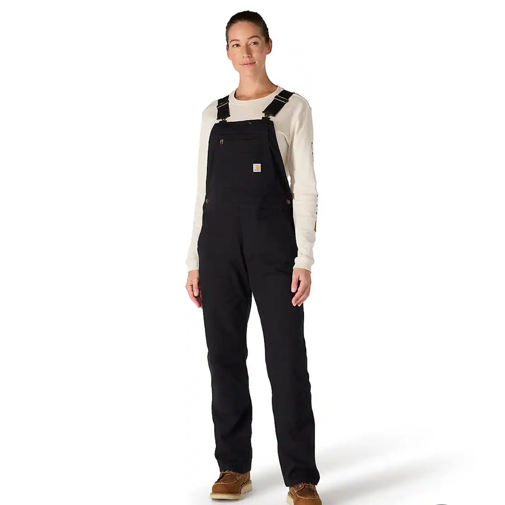 CARHARTT Women’s Ashland Bib Overall in Black; size Small (4-6).